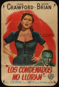 8d196 DAMNED DON'T CRY Argentinean '50 Joan Crawford is the private lady of a Public Enemy!
