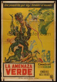 8d199 DAY OF THE TRIFFIDS Argentinean '62 classic English sci-fi horror, art of monster with girl!