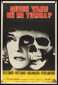 8d200 DEAD RINGER Argentinean '64 creepy art of skull & Bette Davis, Who Is Buried In My Grave!