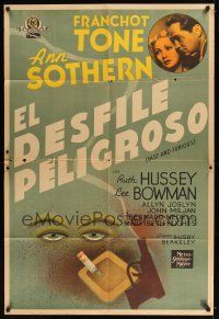 8d215 FAST & FURIOUS Argentinean '39 Franchot Tone, Ann Sothern, cool film noir artwork!