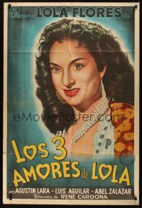 8d242 LOLA TORBELLINO Argentinean '55 super close up artwork of Spanish actress Lola Flores!