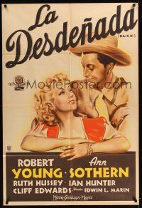 8d249 MAISIE Argentinean '39 art of sexy pretty blonde Ann Sothern & Robert Young in cowboy hat!