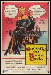 8d265 MONTE CARLO STORY Argentinean '57 great art of Marlene Dietrich & Vittorio De Sica gambling!