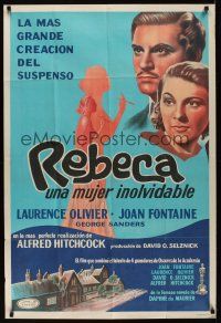 8d284 REBECCA Argentinean R50s Alfred Hitchcock, art of Laurence Olivier & Joan Fontaine!