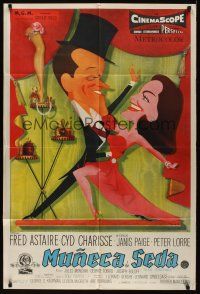 8d295 SILK STOCKINGS Argentinean '57 Kapralik art of Fred Astaire & Charisse!