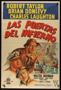 8d305 STAND BY FOR ACTION Argentinean '43 art of Navy sailors Robert Taylor, Laughton & Donlevy!