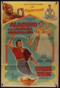 8d311 THOUSAND & ONE NIGHTS Argentinean '46 Evelyn Keyes, Cornel Wilde, Rex Ingram as the Genie!