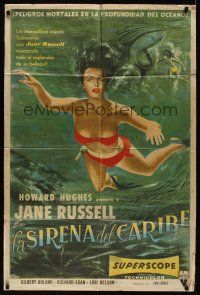 8d317 UNDERWATER Argentinean '55 Howard Hughes, sexiest artwork of skin diver Jane Russell!