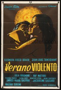 8d318 VIOLENT SUMMER Argentinean '59 art of Jean-Louis Trintignant & Eleonora Rossi-Drago!