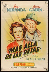 8d320 WALLS OF MALAPAGA Argentinean '54 Rene Clement, cool art of Jean Gabin & Isa Miranda!