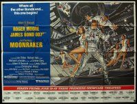 8d012 MOONRAKER subway poster '79 art of Roger Moore as James Bond & sexy babes by Gouzee!