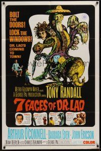 8e008 7 FACES OF DR. LAO 1sh '64 great art of Tony Randall's personalities by Joseph Smith!