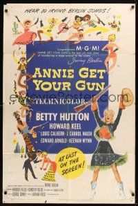 8e035 ANNIE GET YOUR GUN 1sh '50 Betty Hutton as the greatest sharpshooter, Howard Keel!