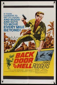 8e053 BACK DOOR TO HELL 1sh '64 it took courage to get to Luzon, blood & guts to go beyond!