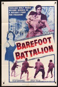 8e060 BAREFOOT BATTALION 1sh '56 teen-age wolf packs become heroes in a fight for freedom!