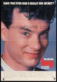 8e079 BIG 1sh '88 great close-up of Tom Hanks who has a really big secret!