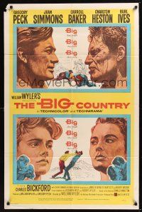 8e081 BIG COUNTRY style A 1sh '58 Gregory Peck, Charlton Heston, William Wyler classic!