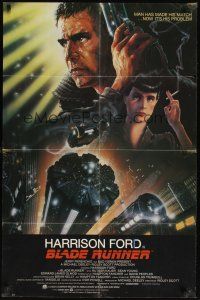 8e098 BLADE RUNNER int'l 1sh '82 Ridley Scott sci-fi classic, art of Harrison Ford by John Alvin!