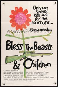 8e101 BLESS THE BEASTS & CHILDREN 1sh '71 Stanley Kramer, only one animal kills for sport!