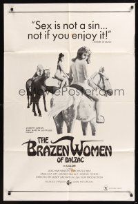 8e117 BRAZEN WOMEN OF BALZAC 1sh '71 nude women on horseback, sex is not a sin if you enjoy it!