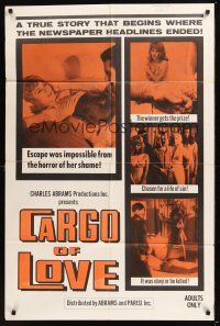 8e144 CARGO OF LOVE 1sh '68 Anton Holden, escape was impossible from the horror of her shame!