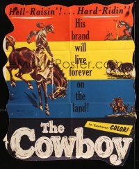 8e187 COWBOY 1sh '54 William Conrad is a hell-raisin' & hard ridin' cowboy!