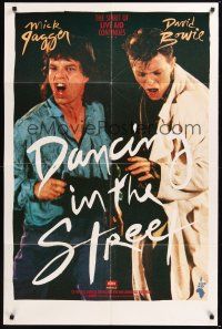 8e200 DANCING IN THE STREET 1sh '85 great huge image of Mick Jagger & David Bowie singing!