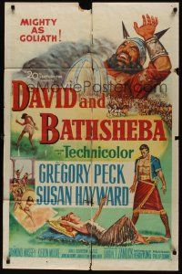 8e210 DAVID & BATHSHEBA 1sh '51 Gregory Peck broke God's commandment for sexy Susan Hayward