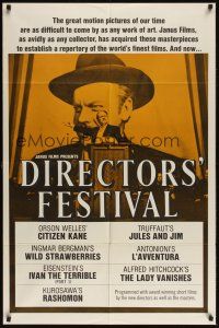 8e235 DIRECTORS' FESTIVAL style A 1sh '60s great image of Orson Welles from Citizen Kane!