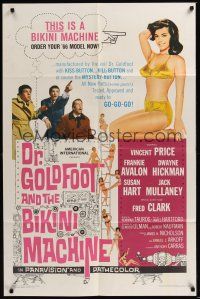 8e253 DR. GOLDFOOT & THE BIKINI MACHINE 1sh '65 Vincent Price, sexy babes with kiss & kill buttons