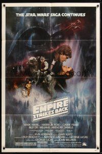 8e276 EMPIRE STRIKES BACK GWTW 1sh '80 George Lucas sci-fi classic, cool artwork by Roger Kastel!