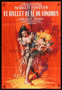 8e737 ROYAL BALLET Span/Eng 1sh '60 artwork of incomparable ballerina Margot Fonteyn!