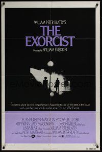 8e281 EXORCIST 1sh '74 William Friedkin, Max Von Sydow, William Peter Blatty horror classic!