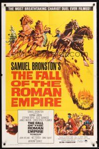 8e288 FALL OF THE ROMAN EMPIRE 1sh '64 Anthony Mann, Sophia Loren, cool chariot race artwork!