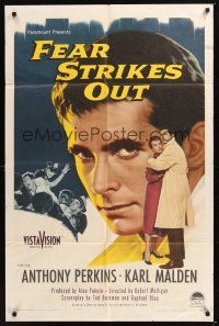 8e299 FEAR STRIKES OUT 1sh '57 Anthony Perkins as Boston Red Sox baseball player Jim Piersall!