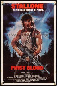 8e306 FIRST BLOOD int'l 1sh '82 artwork of Sylvester Stallone as John Rambo by Drew Struzan!