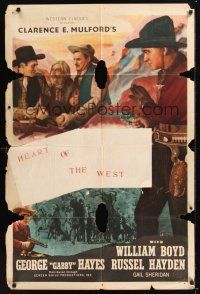 8e398 HILLS OF OLD WYOMING 1sh R46 William Boyd as Hopalong Cassidy, Gabby Hayes!