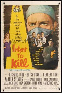 8e441 INTENT TO KILL 1sh '59 Richard Todd in the crime that could shake a continent!