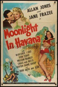 8e575 MOONLIGHT IN HAVANA 1sh '42 Allan Jones, Jane Frazee, Marjorie Lord!