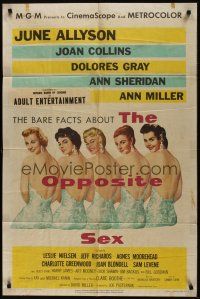 8e639 OPPOSITE SEX 1sh '56 sexy June Allyson, Joan Collins, Dolores Gray, Ann Sheridan, Ann Miller!