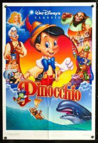 8e666 PINOCCHIO DS 1sh R92 Disney classic fantasy cartoon about a wooden boy who wants to be real!