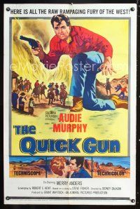 8e695 QUICK GUN 1sh '64 art of cowboy Audie Murphy in the raw rampaging fury of the West!