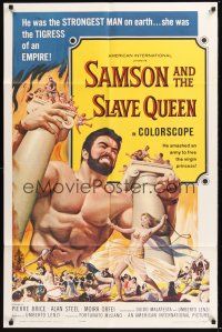 8e751 SAMSON & THE SLAVE QUEEN 1sh '64 Umberto Lenzi's Zorro contro Maciste, great art of Samson!