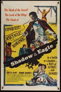 8e765 SHADOW OF THE EAGLE 1sh '55 Russian Richard Greene, conquest, spectacle, romance!