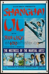 8e772 SHANGHAI LIL & THE SUN LUCK KID 1sh '74 Sue-Sue in title role, Shaw Bros martial arts action