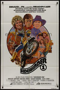 8e778 SIDEWINDER 1 1sh '77 Robert Tanenbaum dirt bike motocross & foxy women art!