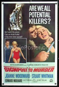 8e781 SIGNPOST TO MURDER 1sh '65 Joanne Woodward, Stuart Whitman, are we all potential killers?