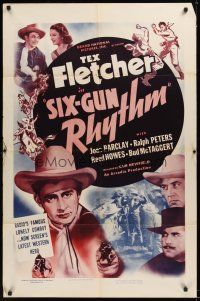8e787 SIX-GUN RHYTHM 1sh '39 Tex Fletcher, Joan Barclay, Sam Newfield western!