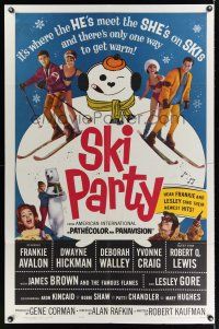 8e789 SKI PARTY 1sh '65 Frankie Avalon, Dwayne Hickman, where the he's meet the she's on skis!