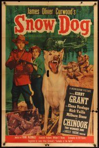 8e795 SNOW DOG 1sh '50 Kirby Grant, Elena Verdugo, Chinook the wonder dog!